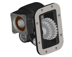 Eaton Fuller Left-Side Mounted PTO with ISO 4-Bolt Output - Air Operated, Max Torque 300 Nm, Includes Mounting Kit