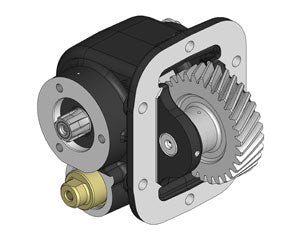 Fuso M060S0-D & M070S0-D Left-Side Mounted PTO with Uni 3-Bolt Output – Air Operated, Max Torque 250 Nm, Includes Mounting Kit