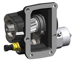 Fuso M038S5 & M038S6 Left-Side Mounted PTO with Uni 3-Bolt Output – Vacuum Operated, Max Torque 150 Nm, Includes Mounting Kit