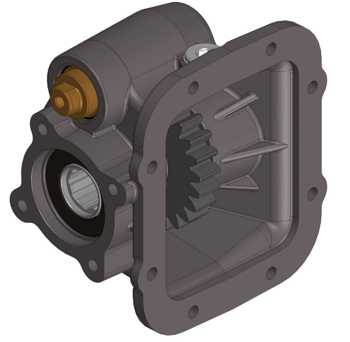 Hino M009 Left-Side Mounted PTO with ISO 4-Bolt Output – Air Operated, Max Torque 400 Nm, Includes Mounting Kit