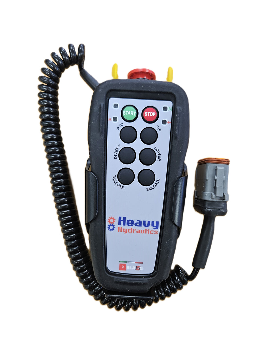 Wired Electronic Control – BLAZE, 6-Button for B-Double Semi-Tipper Applications Includes Cradle