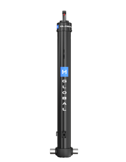 Black cylindrical device with 'H Global' branding on a white background